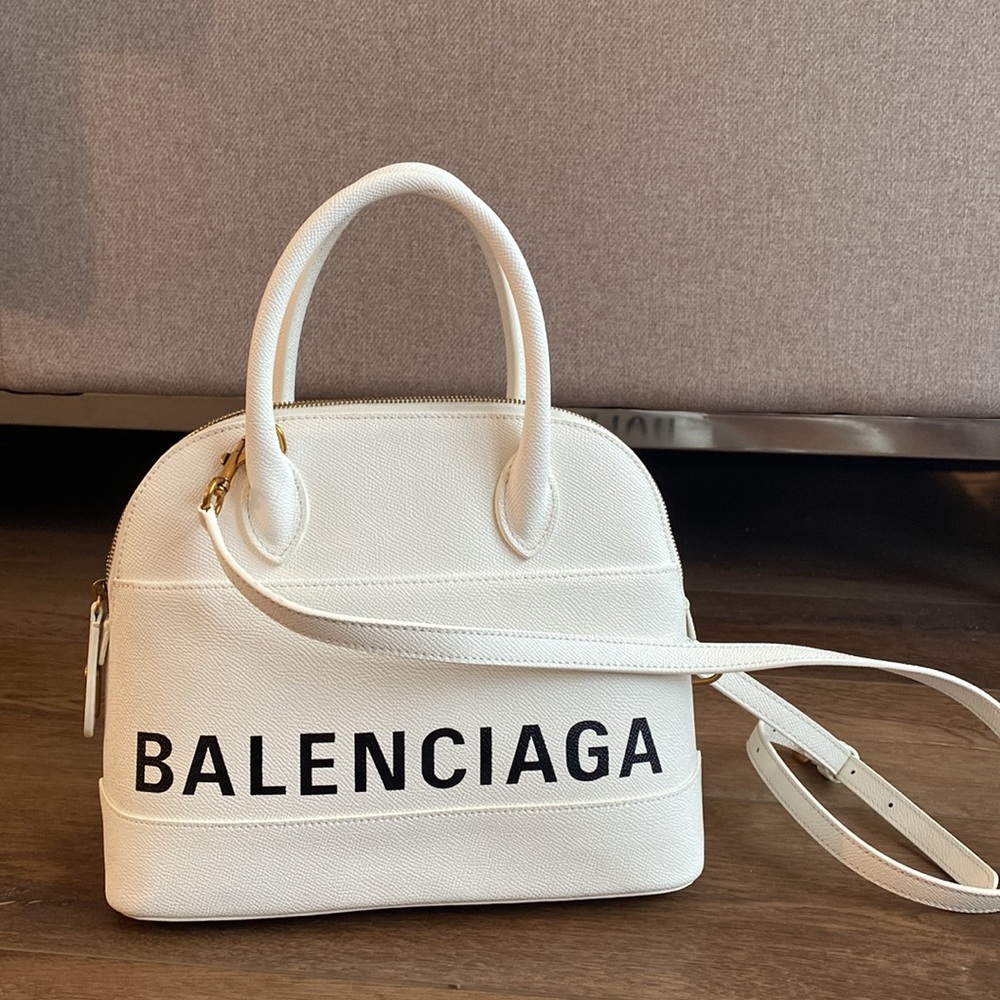 BALENCIAGA • White Leather Small Ville Bag - Picture 2 of 16